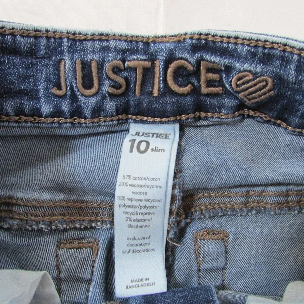 Justice Girl's 10 Slim Skinny Cropped Jeans